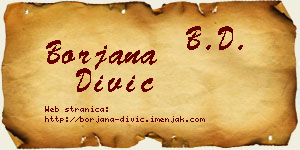 Borjana Divić vizit kartica